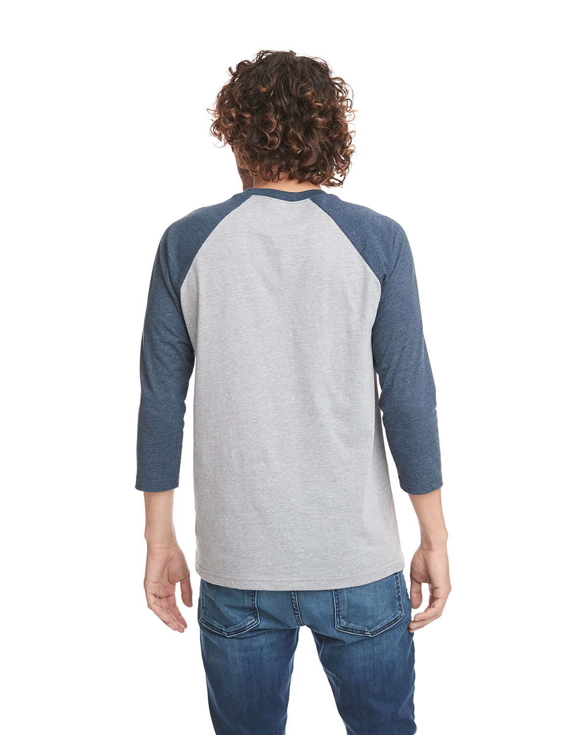 Unisex CVC 3/4 Sleeve Raglan Baseball T-Shirt - Midnight Navy / Dark Heather Gray