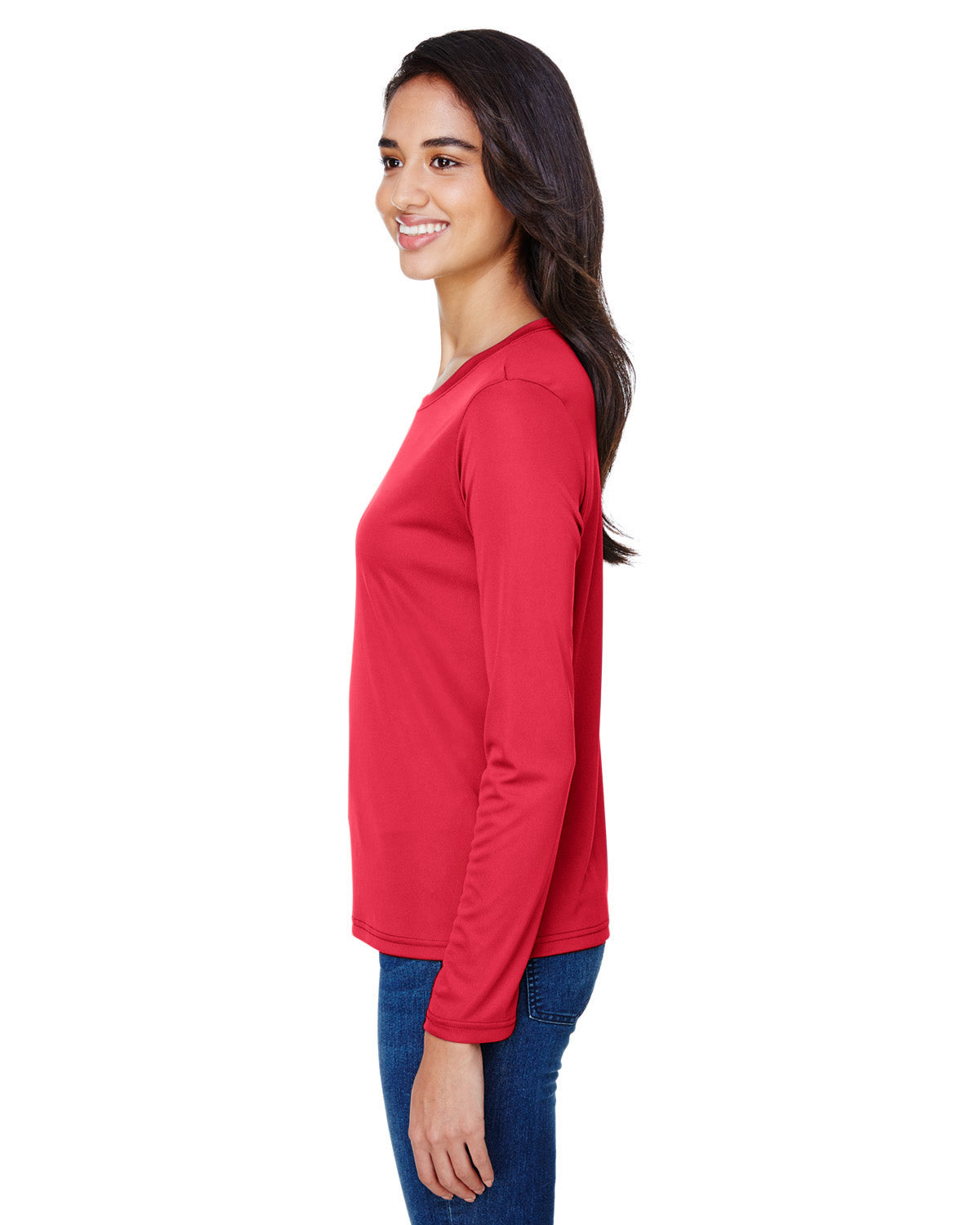 Women's Long Sleeve Cooling Performance Crew Shirt - Scarlet
