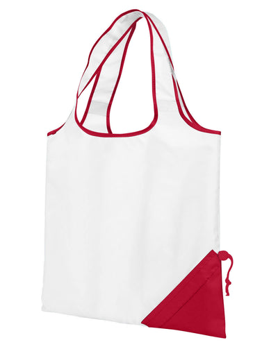 Latitiudes Foldaway Shopper Tote - White / Red