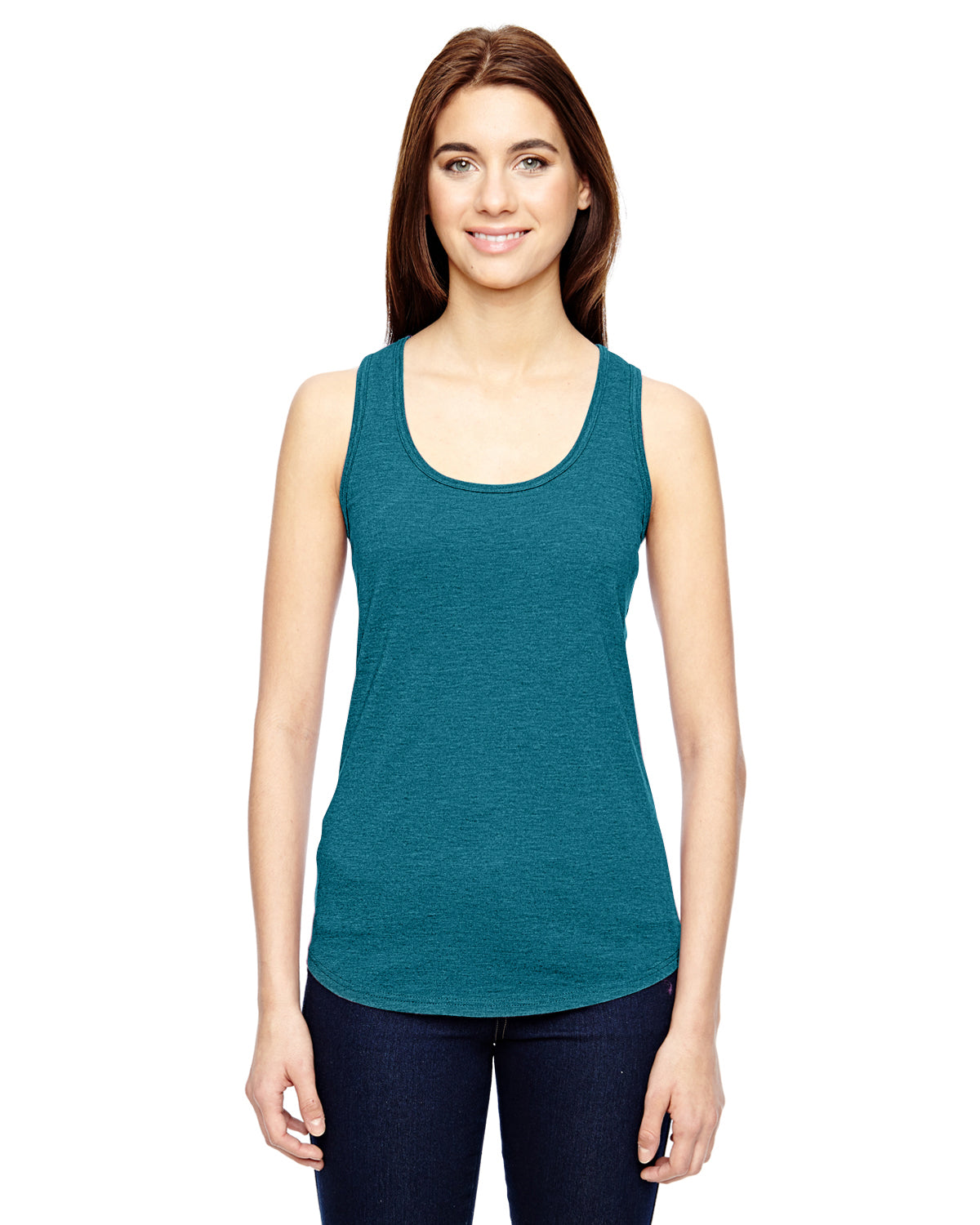 Women's Triblend Racerback Tank - Heather Galapagos Blue