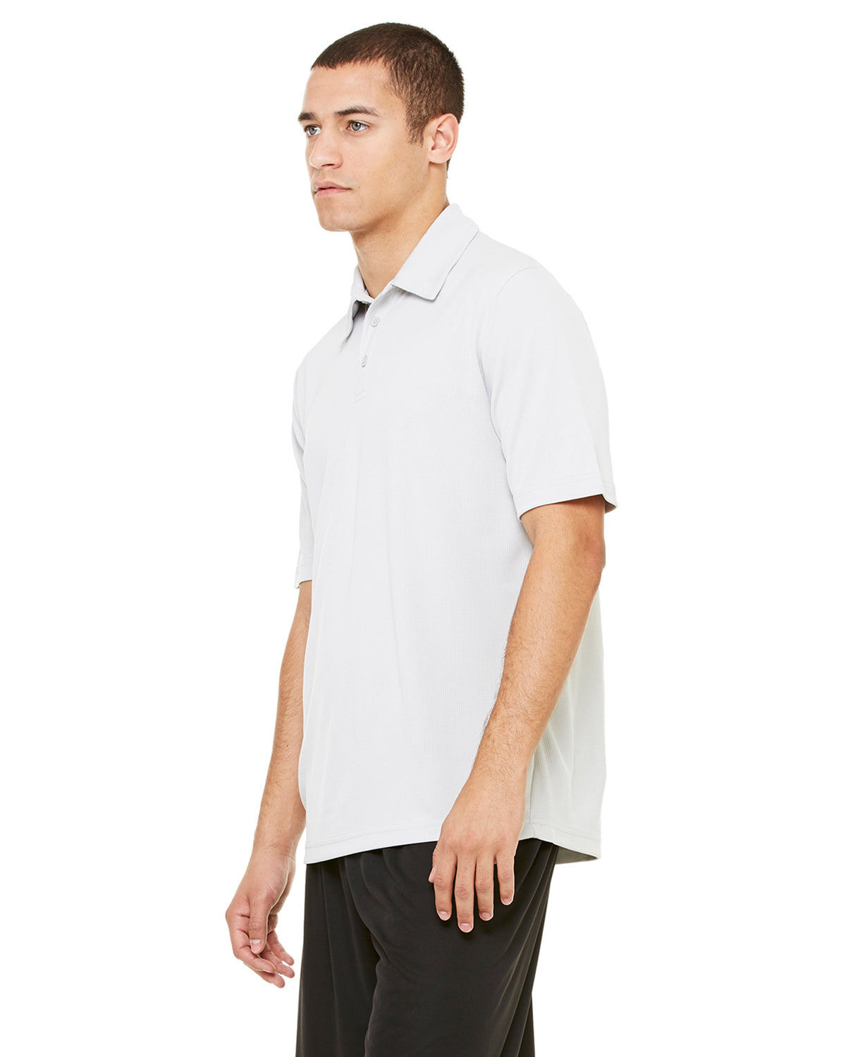 Unisex Performance Three-Button Mesh Polo - Sport Silver