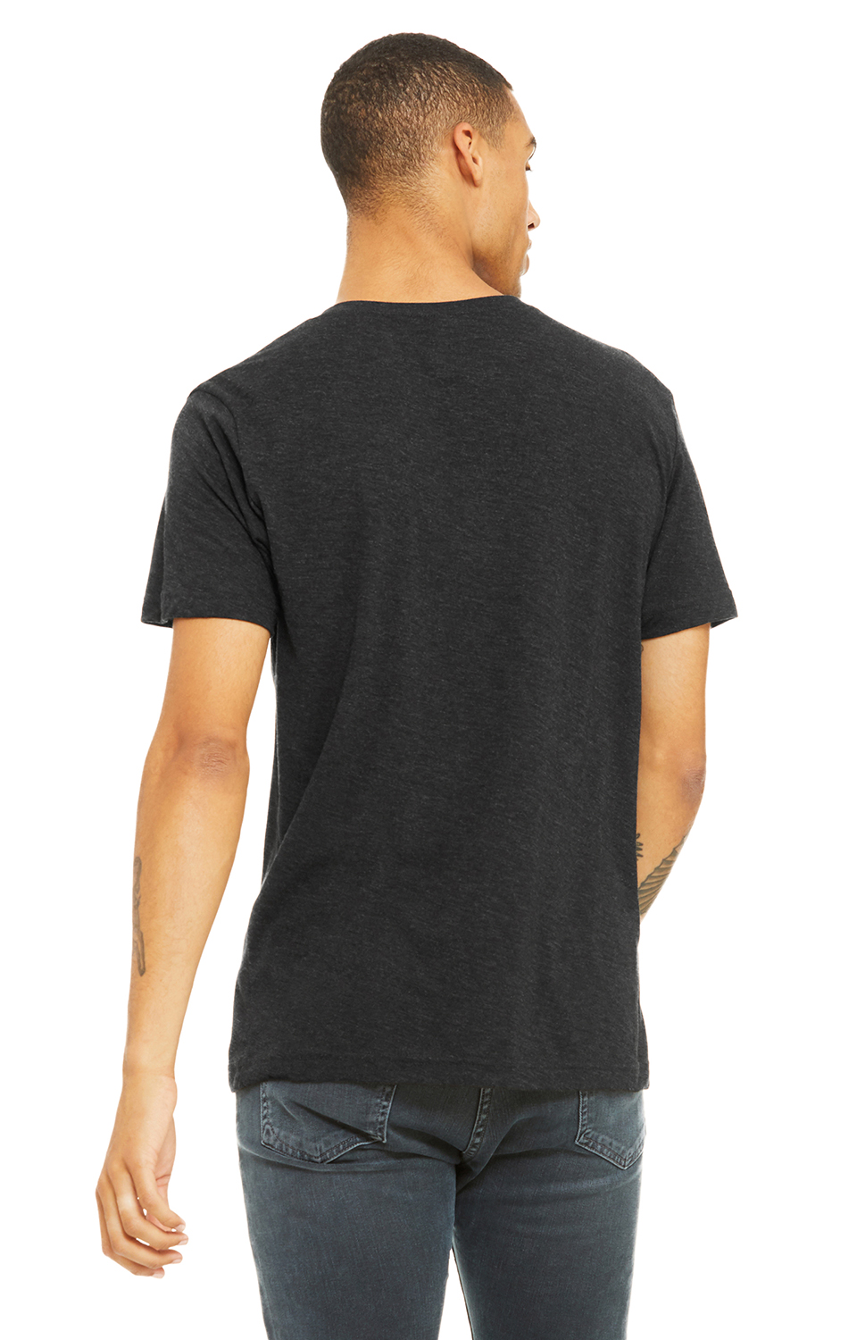 Men's Triblend Short-Sleeve Henley - Charcoal Triblend