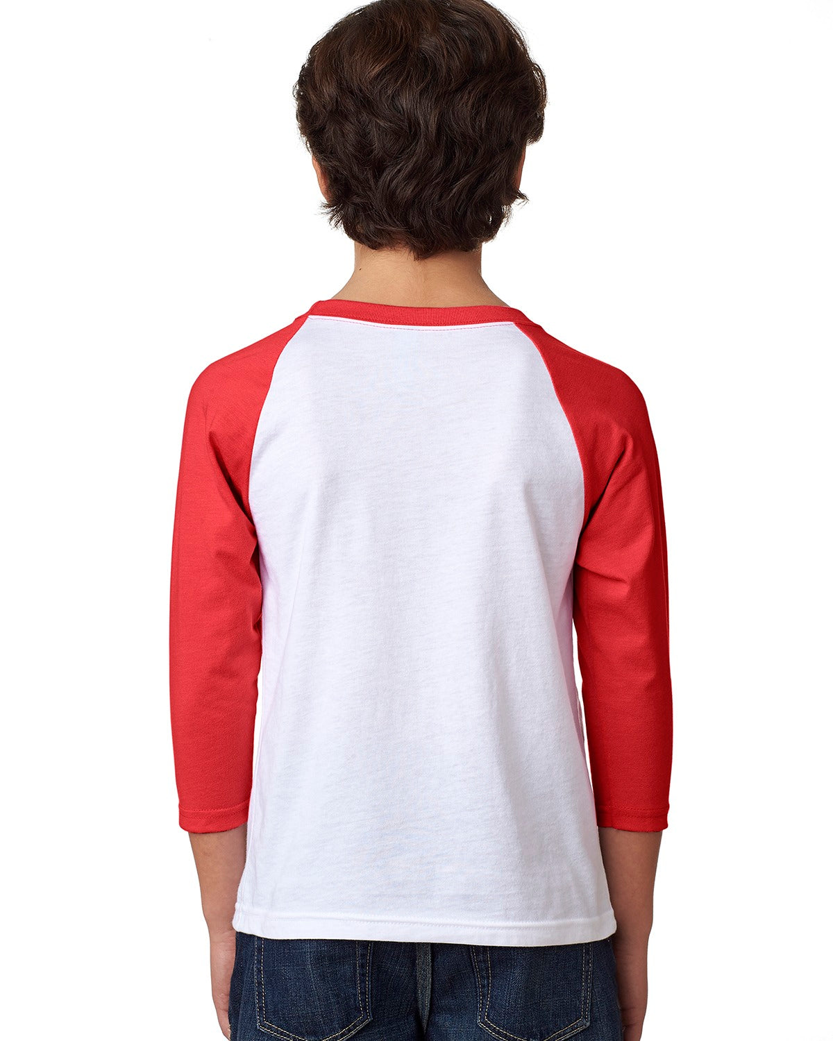 Youth CVC 3/4-Sleeve Raglan - Red / White