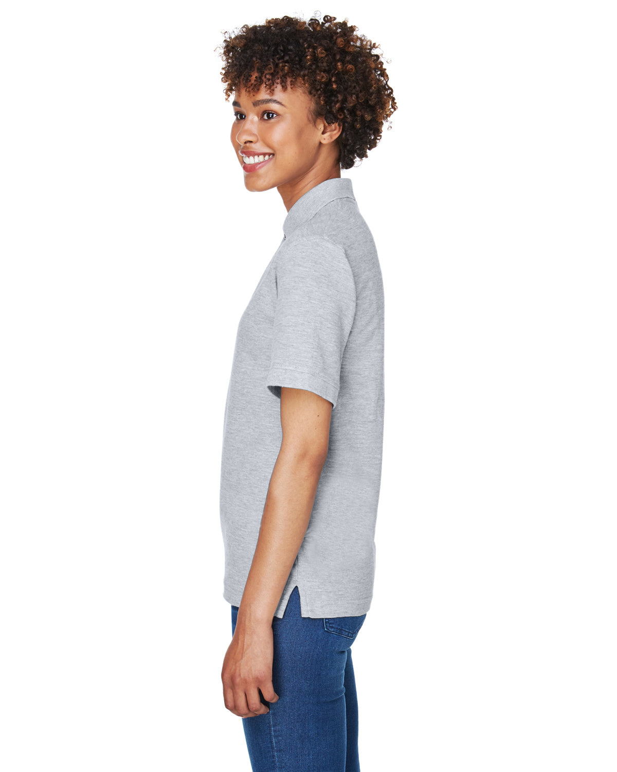 Women's Whisper Piqué Polo - Heather Gray