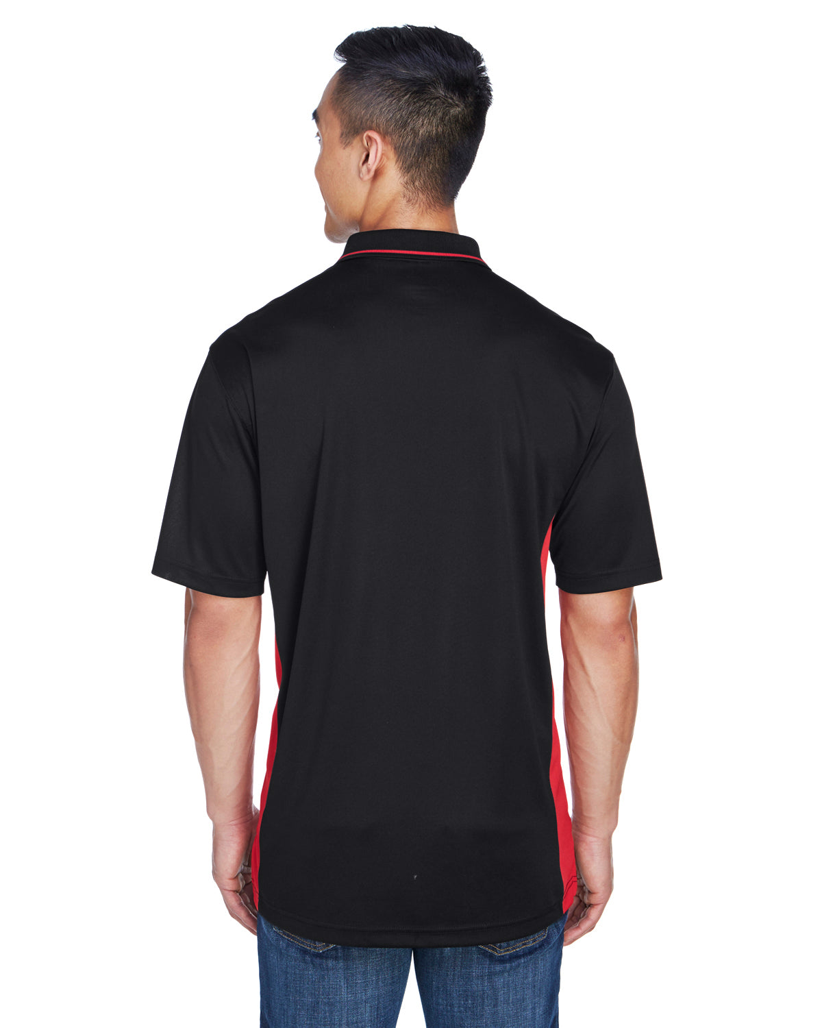 Men's Cool & Dry Sport Two-Tone Polo - Black / Red