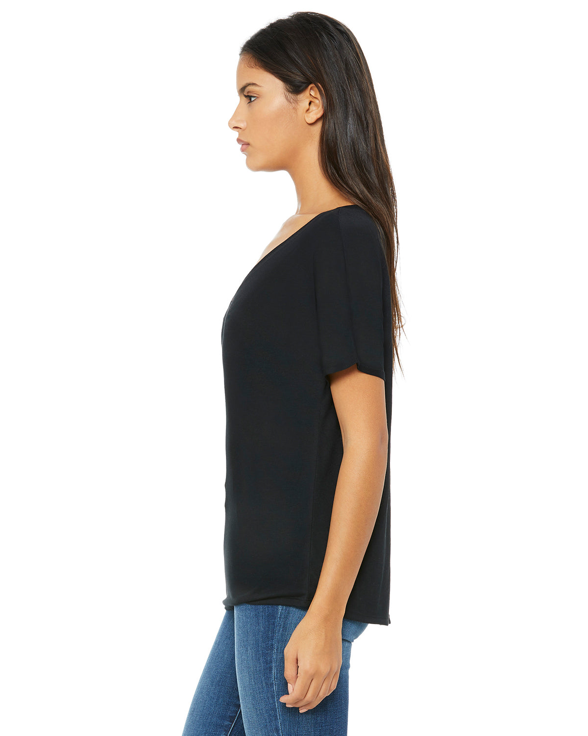 Women's Slouchy V-Neck T-Shirt - Black