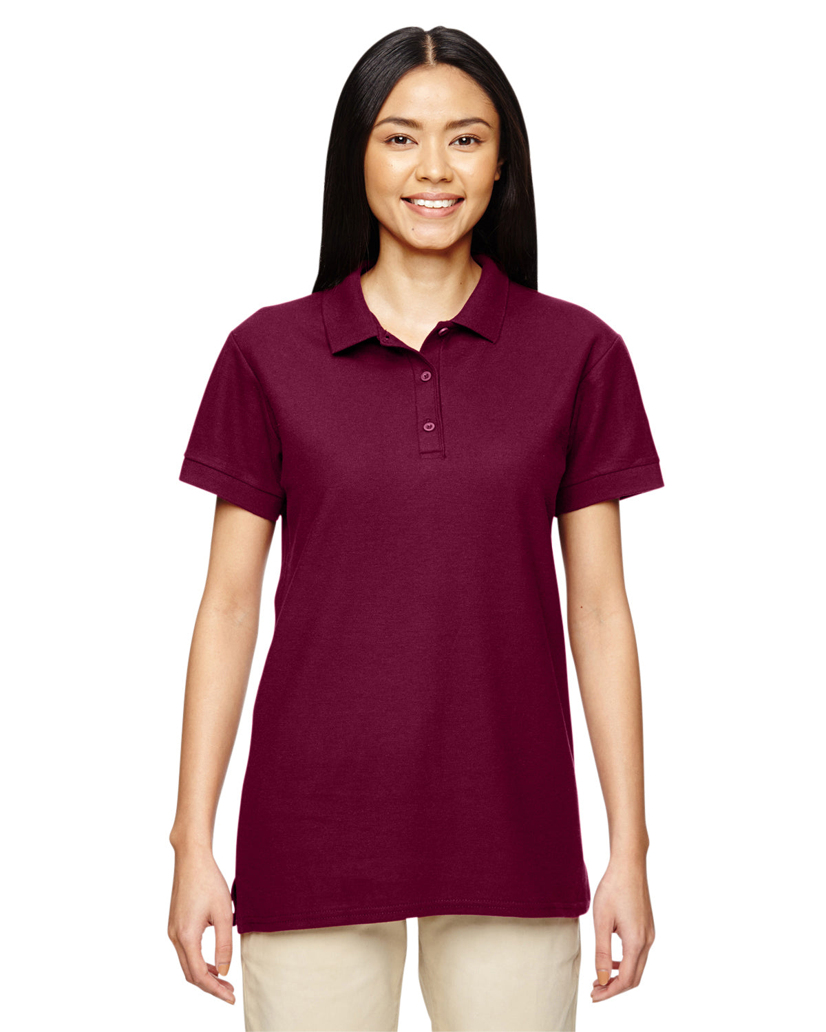 Women's Premium Cotton® Women's Double Piqué Polo - Maroon