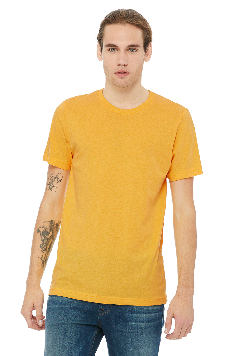 Unisex Heather CVC T-Shirt - Heather Yellow Gold