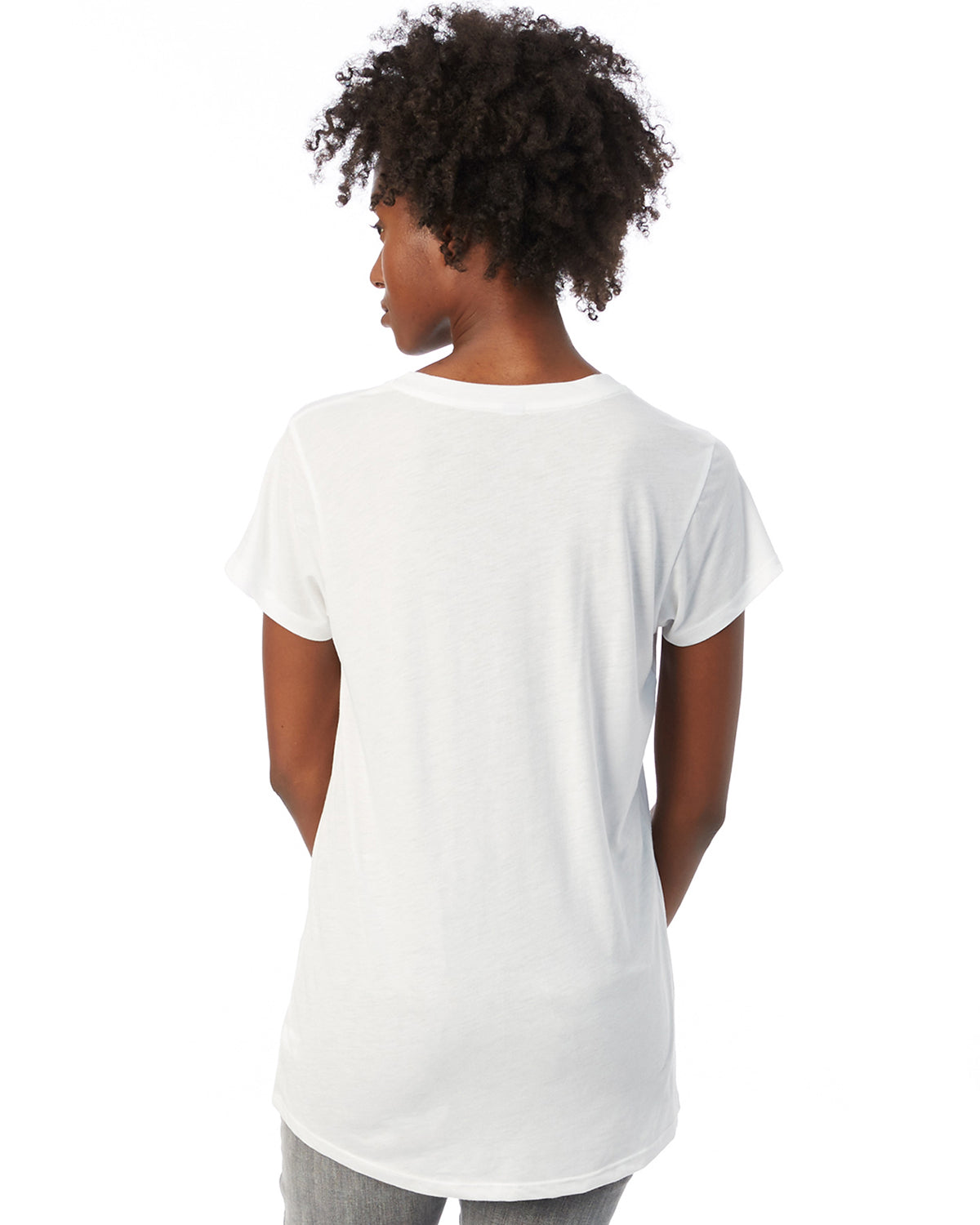 Women's Slinky-Jersey V-Neck T-Shirt - White