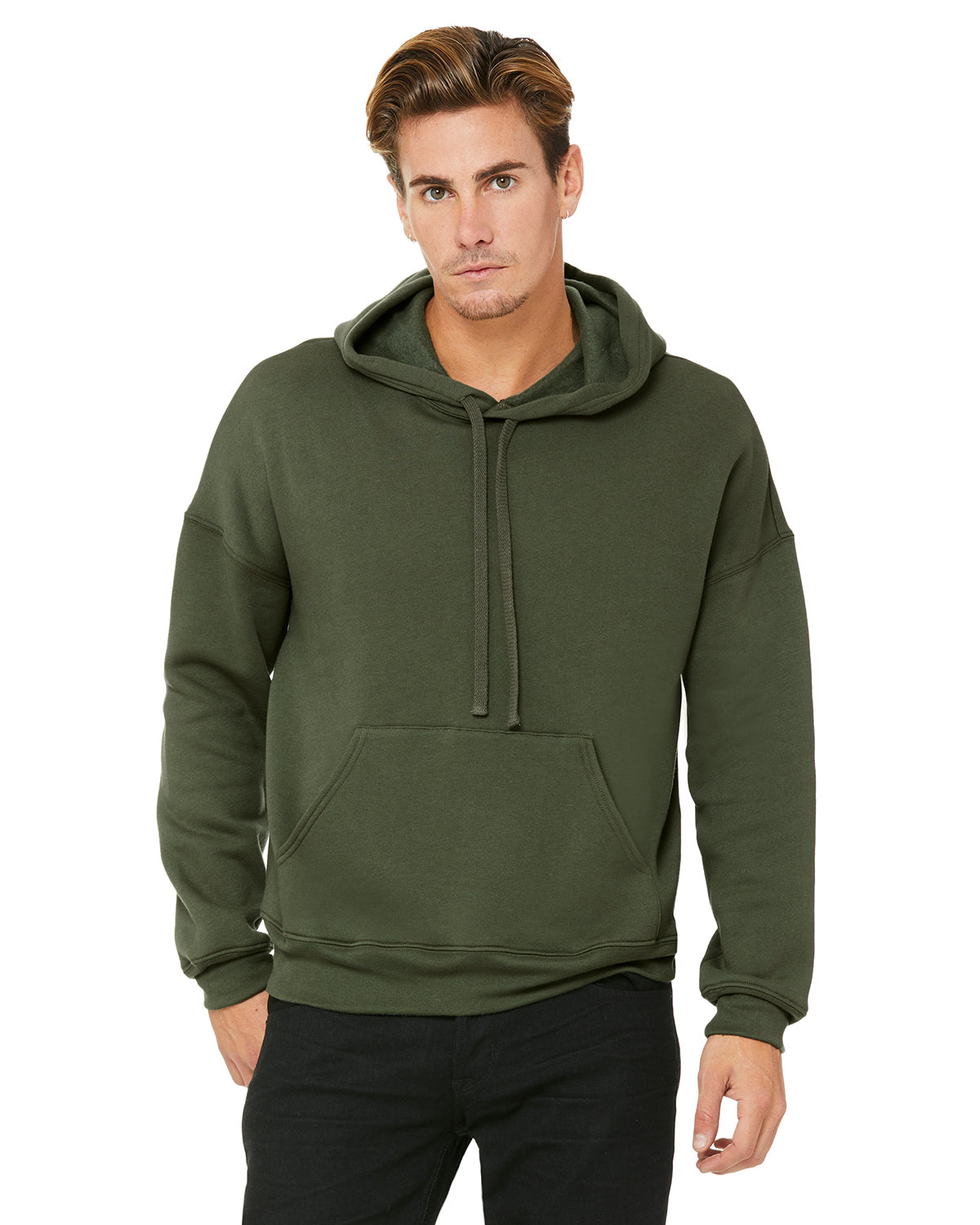 Unisex Sponge Fleece Pullover DTM Hoodie - Military Green