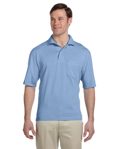 Unisex SpotShield��� Pocket Jersey Polo - Light Blue