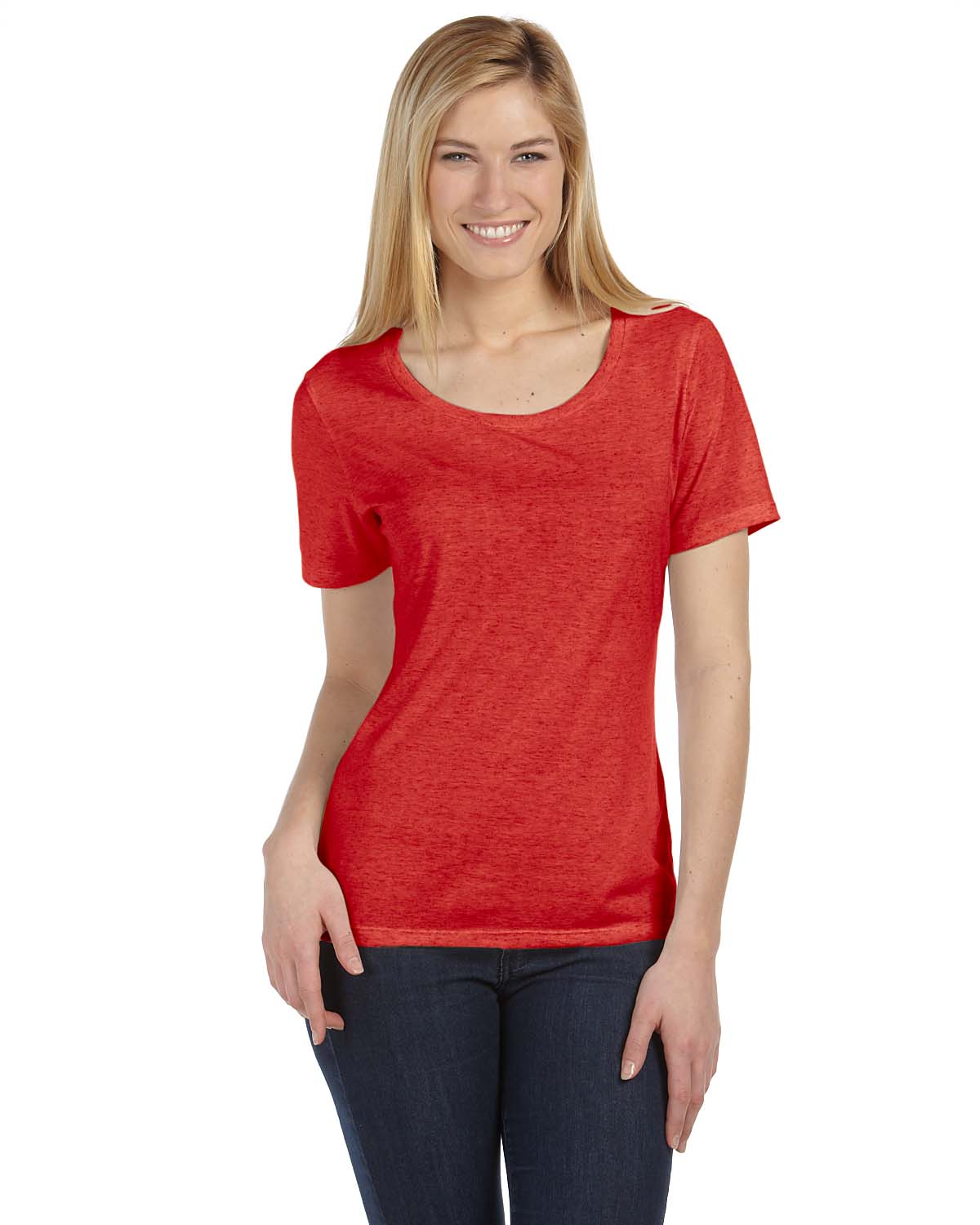 Missy Short-Sleeve Scoop Neck T-Shirt - Red