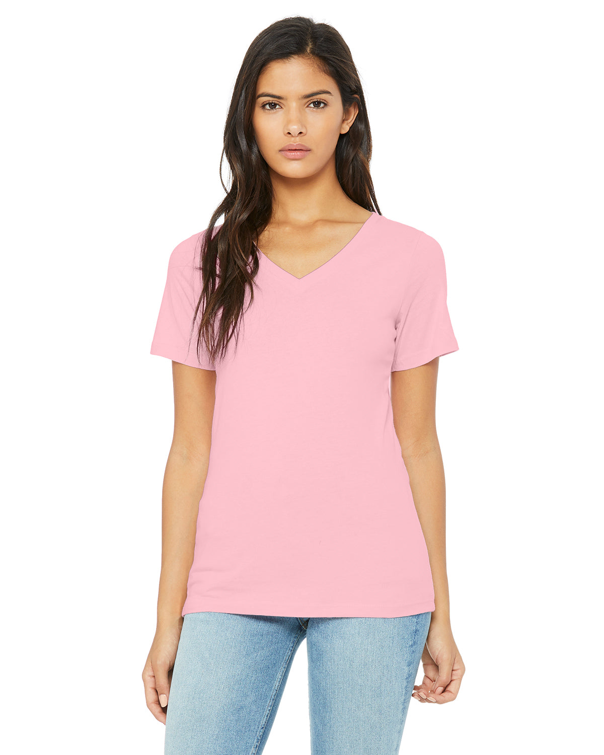 Women's Relaxed Jersey V-Neck T-Shirt - Pink
