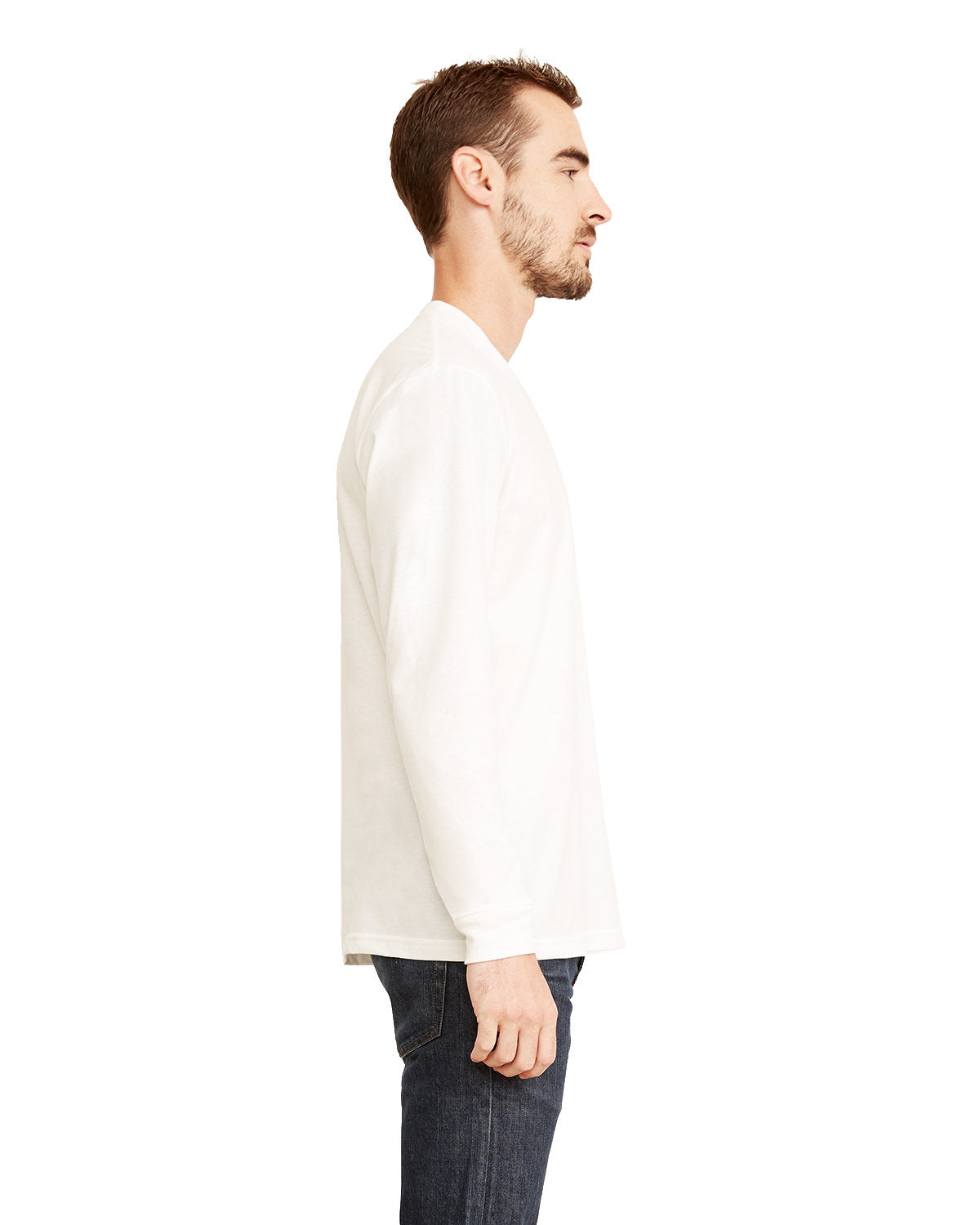 Unisex Sueded Long-Sleeve Crew - White