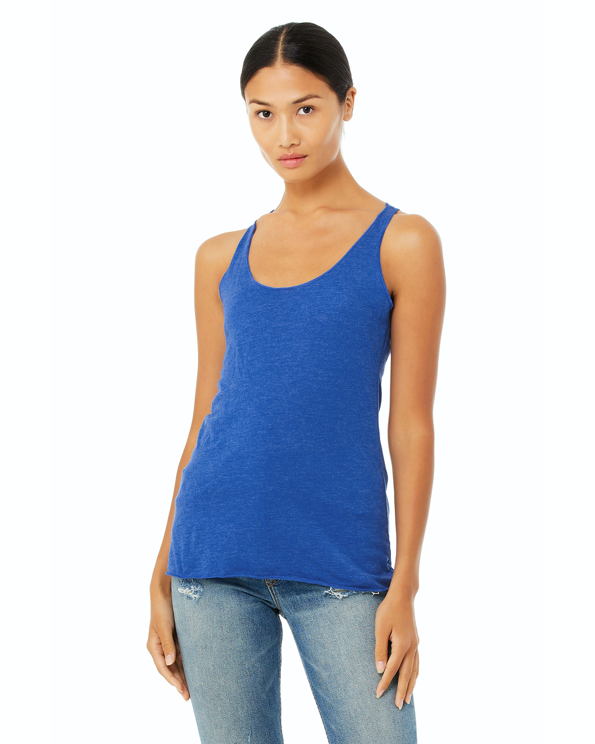 Women's Triblend Racerback Tank - True Royal Triblend