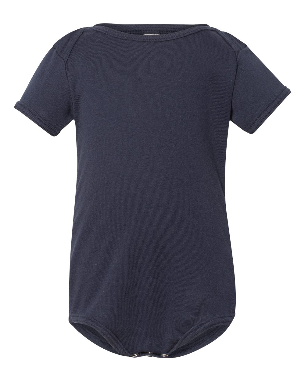 Infant Baby Rib Short-Sleeve One-Piece - Navy