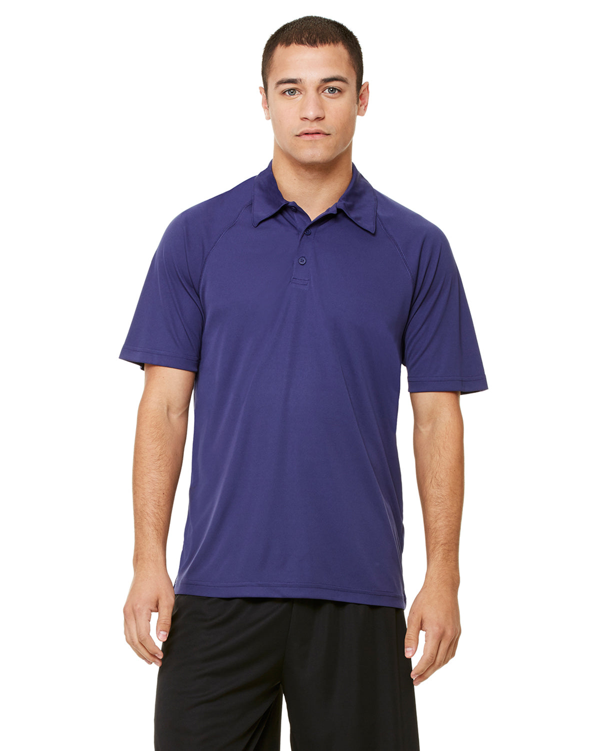 Unisex Performance Three-Button Raglan Polo - Sport Navy