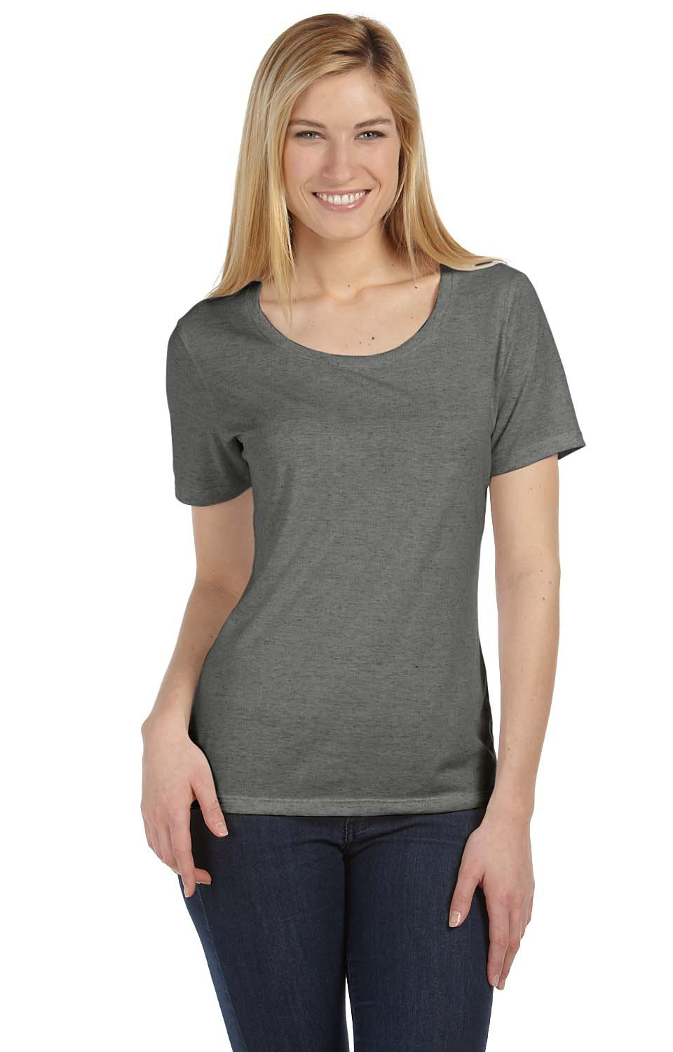 Missy Short-Sleeve Scoop Neck T-Shirt - Gray Triblend