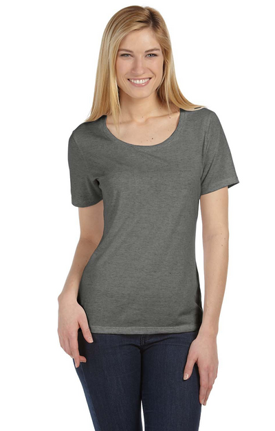 Missy Short-Sleeve Scoop Neck T-Shirt - Gray Triblend