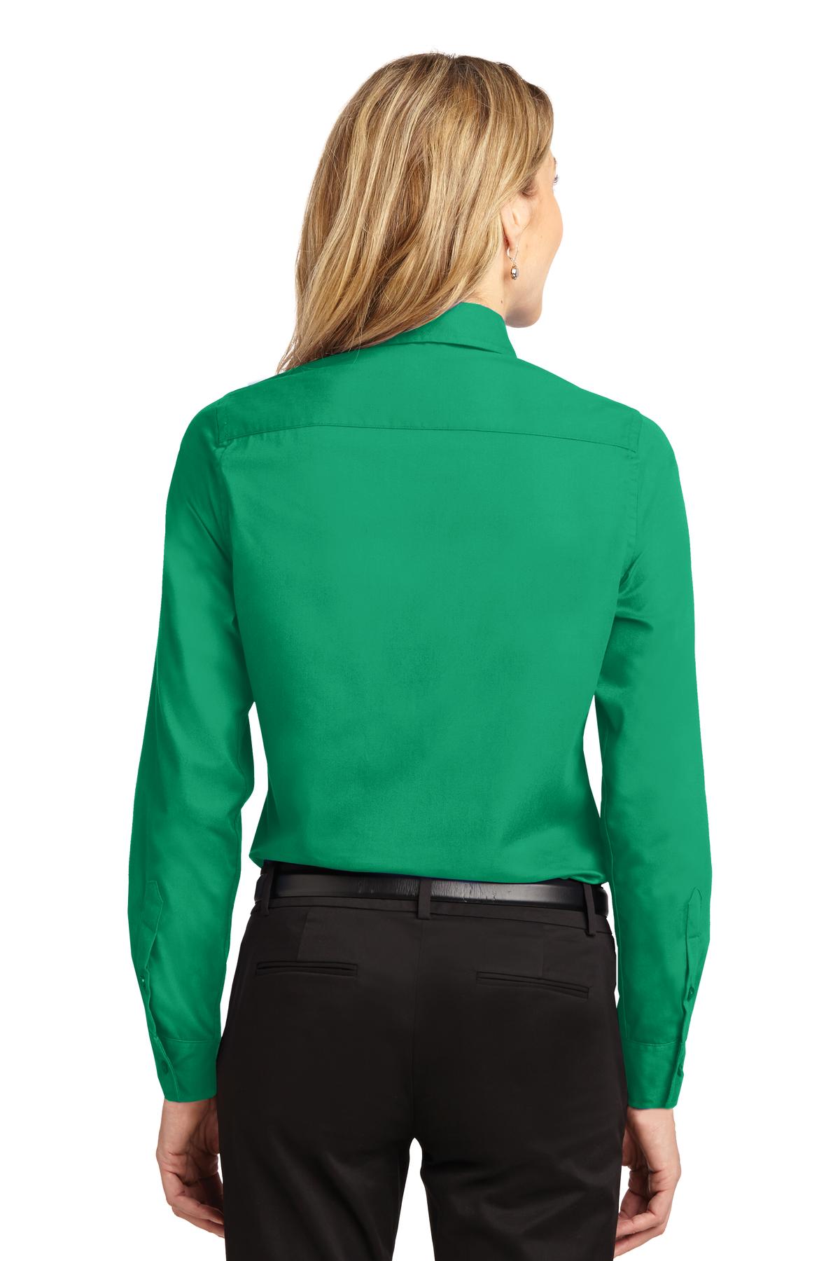 Women's Long Sleeve Easy Care Shirt - Court Green