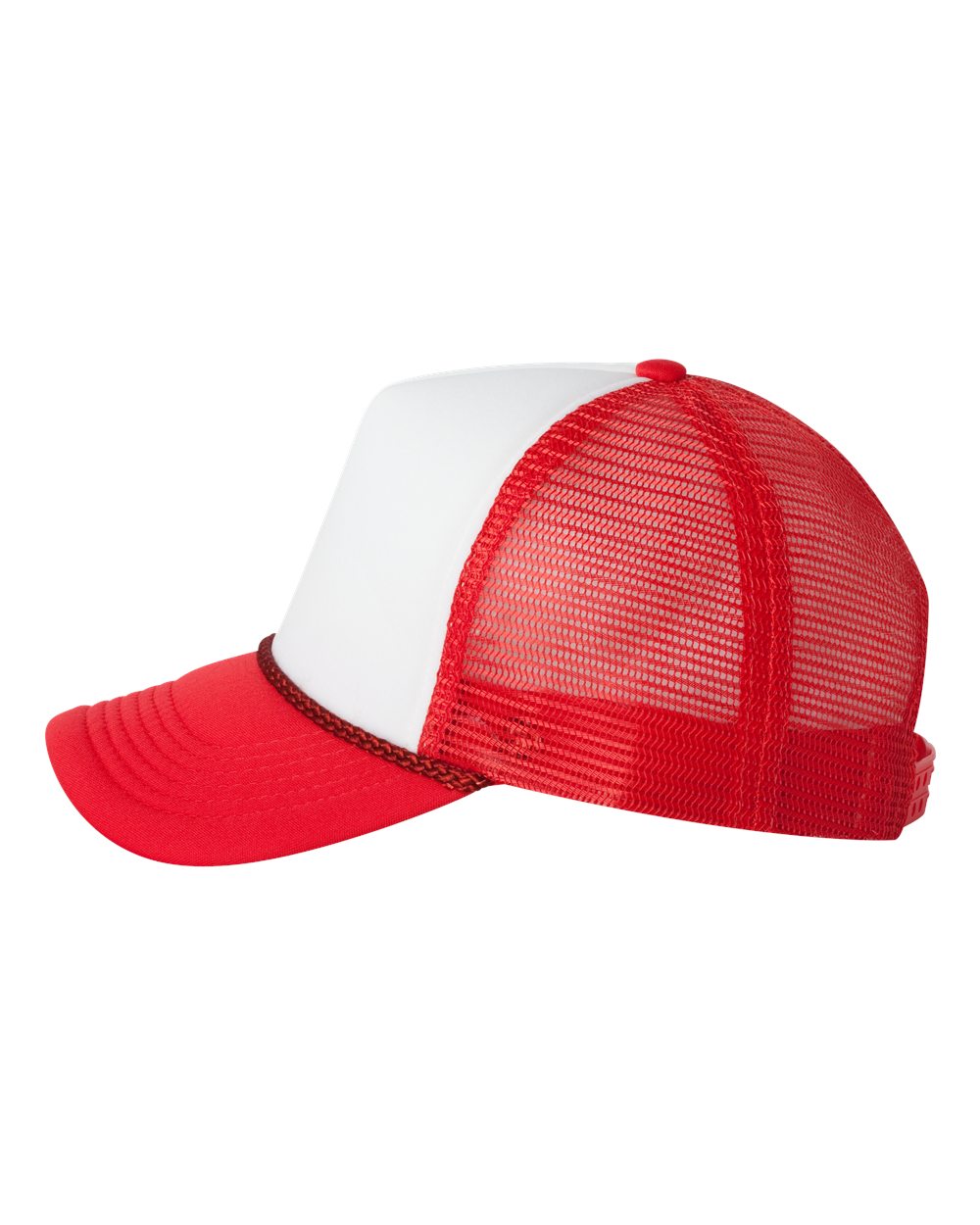 Foam Mesh-Back Trucker Cap - White / Red