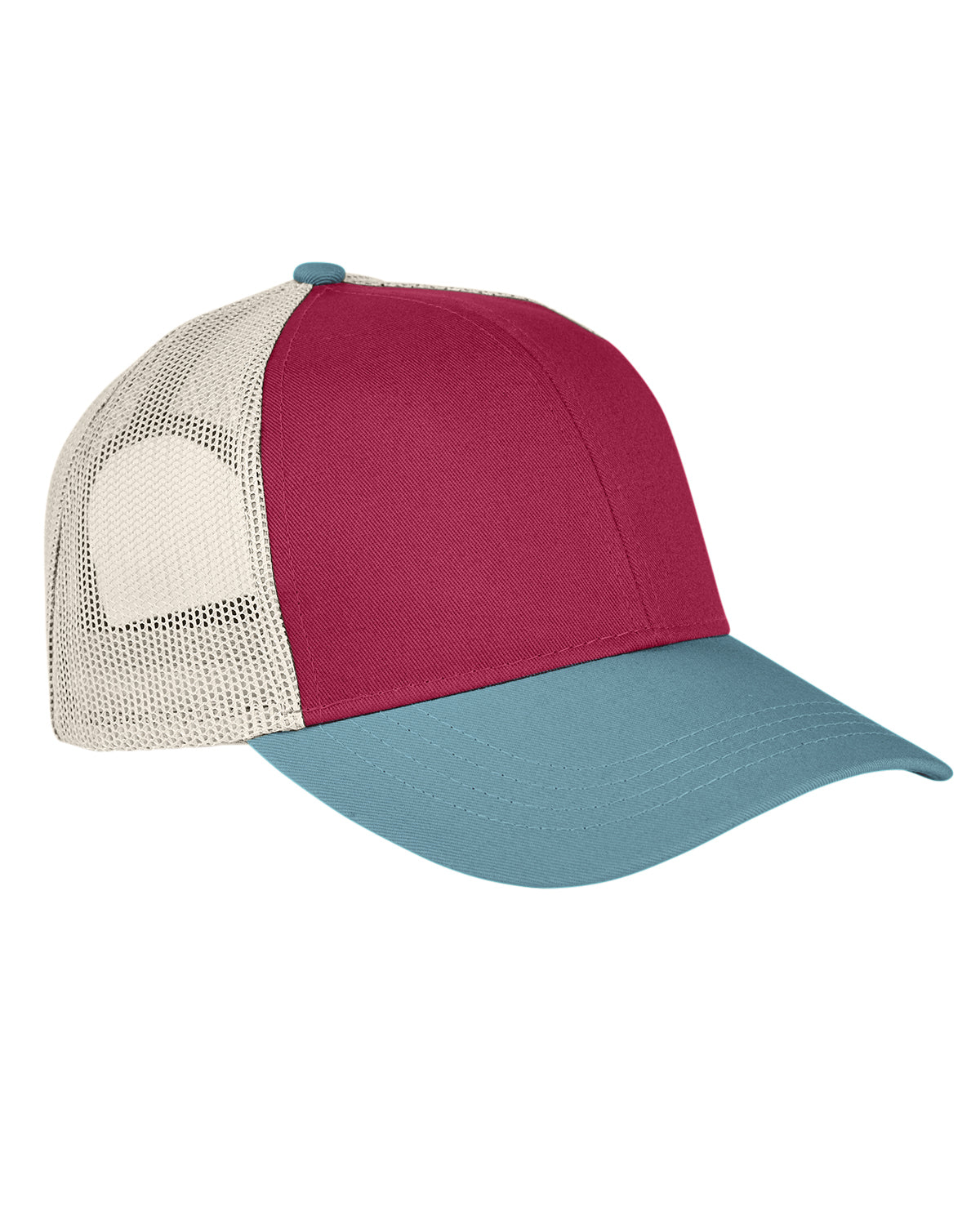 Tri-Color Trucker Cap - Chili / Blgrs / Khaki