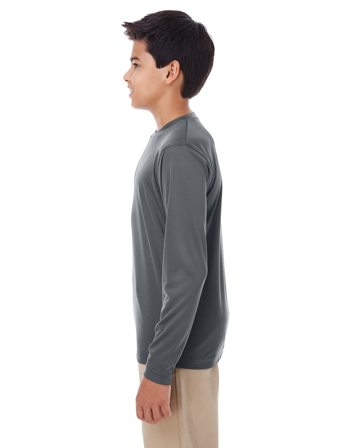 Youth Cool & Dry Performance Long-Sleeve Top - Charcoal