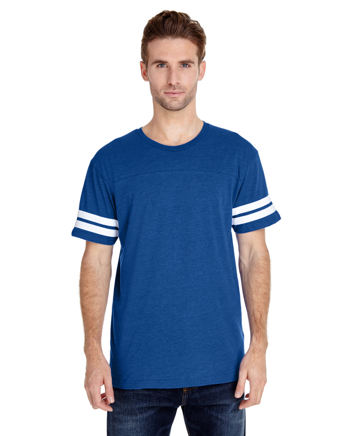 Men's Football T-Shirt - Vintage Royal / Blend White