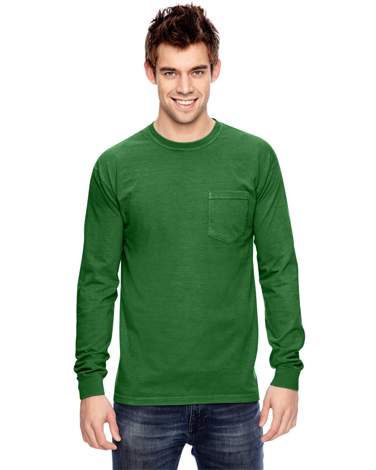 Unisex Heavyweight RS Long-Sleeve Pocket T-Shirt - Clover