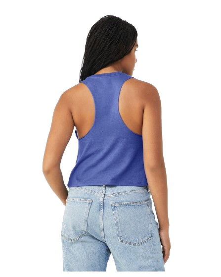Women's Racerback Cropped Tank - Heather True Royal