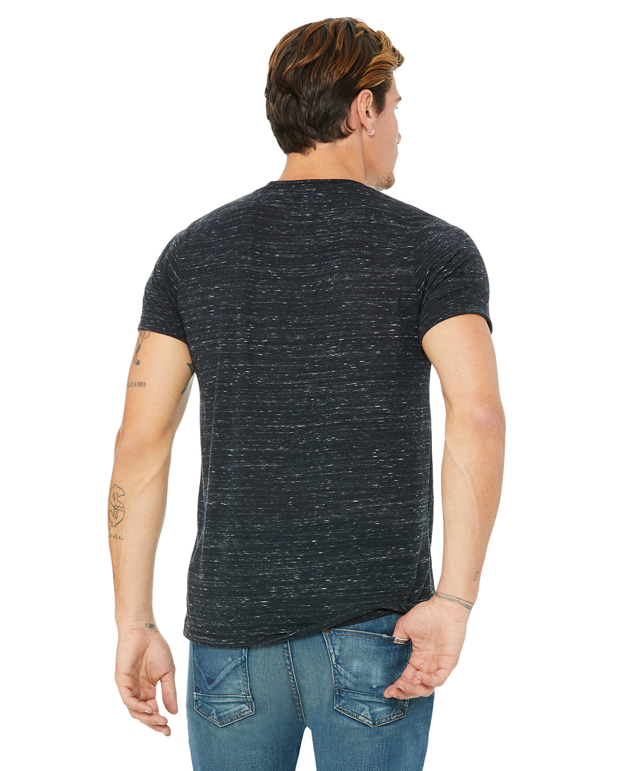Unisex Poly-Cotton Short-Sleeve T-Shirt - Black Marble