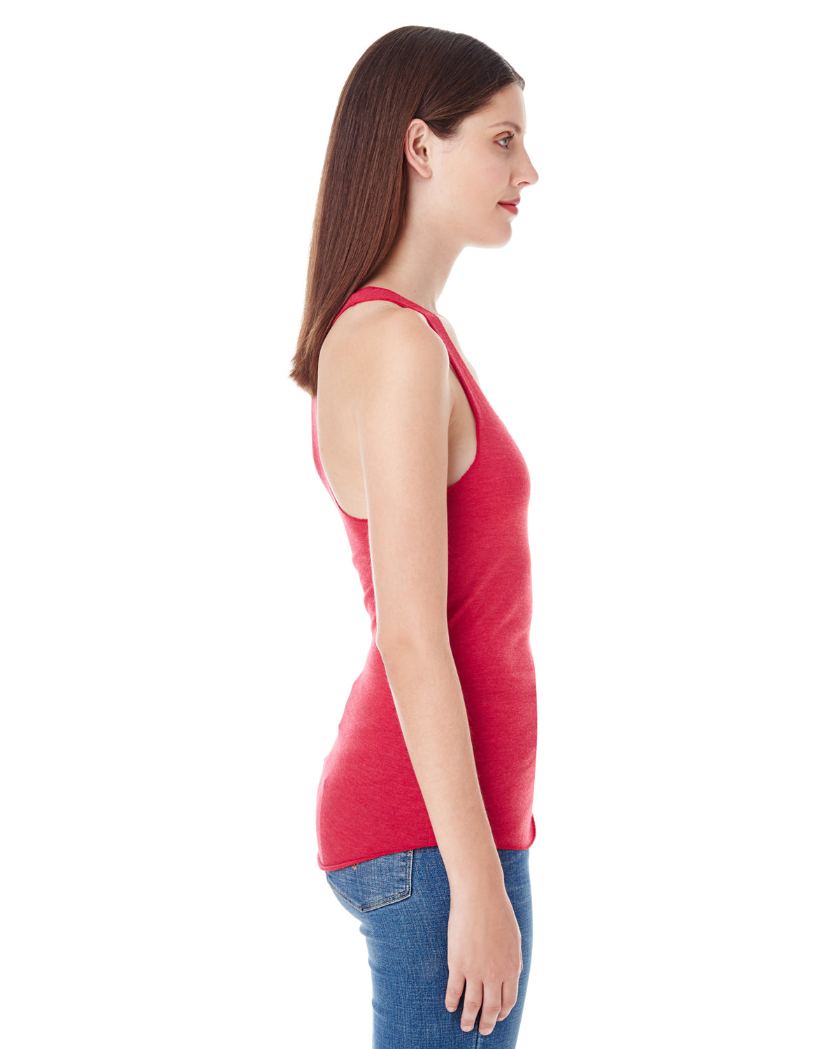 Women's Poly-Cotton Racerback Tank - Heather Red