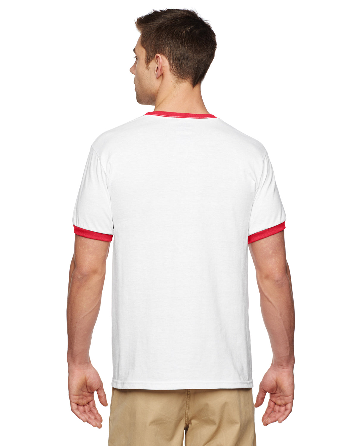 Unisex Ringer T-Shirt - White / Red