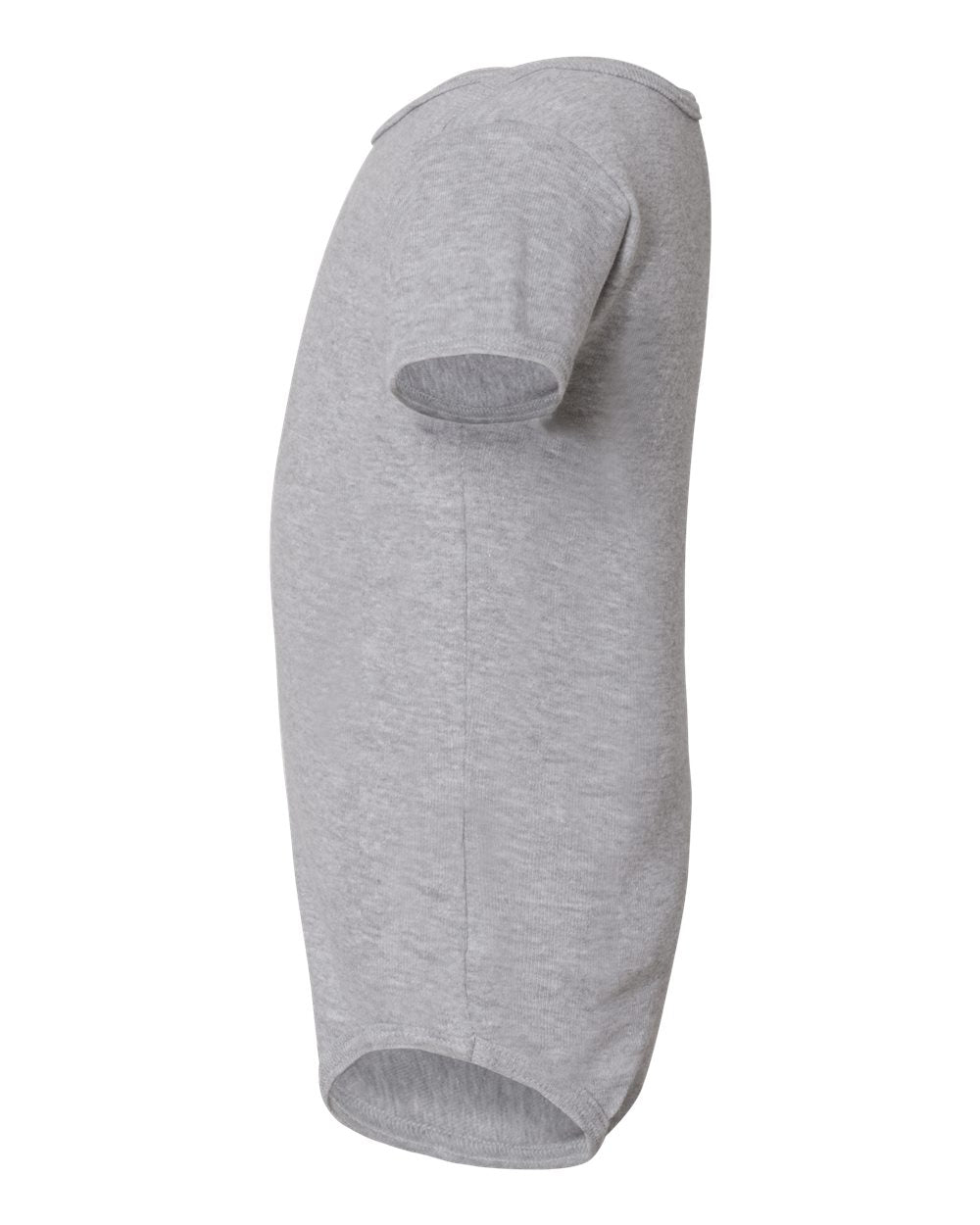 Infant Baby Rib Short-Sleeve One-Piece - Heather Gray