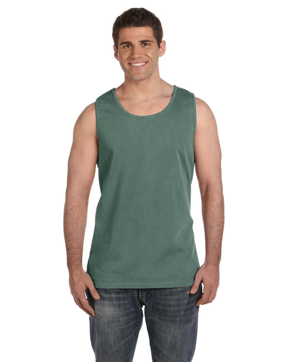 Unisex Heavyweight RS Tank - Moss