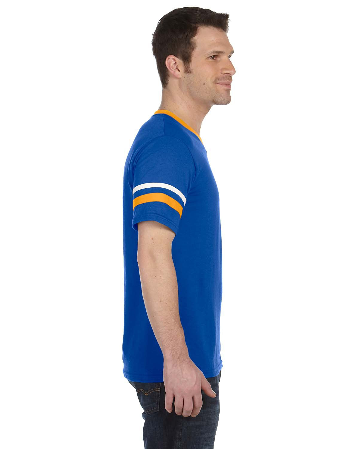 Unisex Sleeve Stripe Jersey - Royal / Gold / White