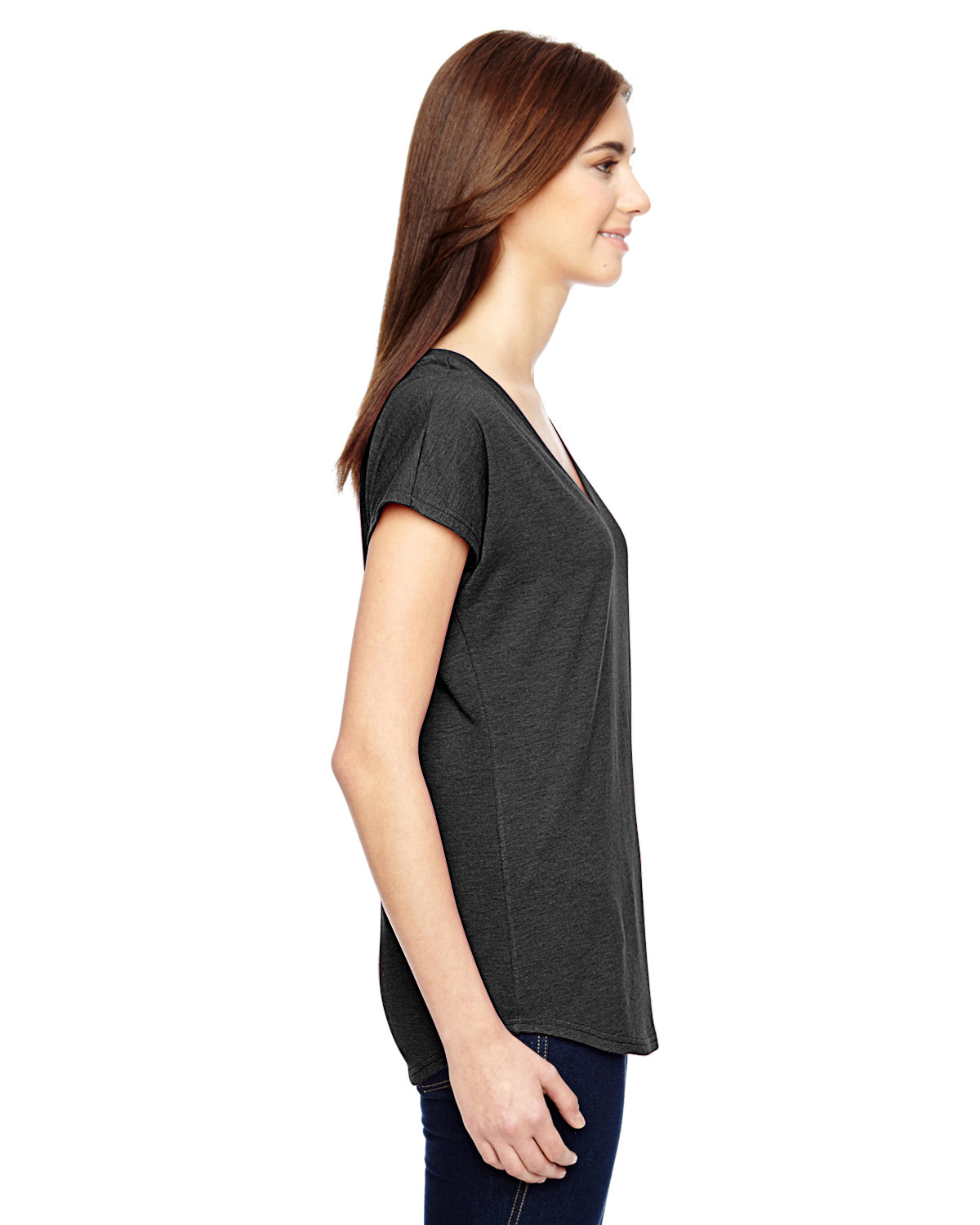 Women's Triblend V-Neck T-Shirt - Heather Dark Gray