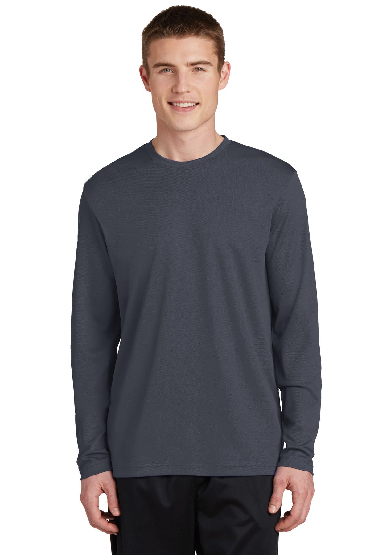 Unisex PosiCharge RacerMesh Long Sleeve Tee - Graphite Gray