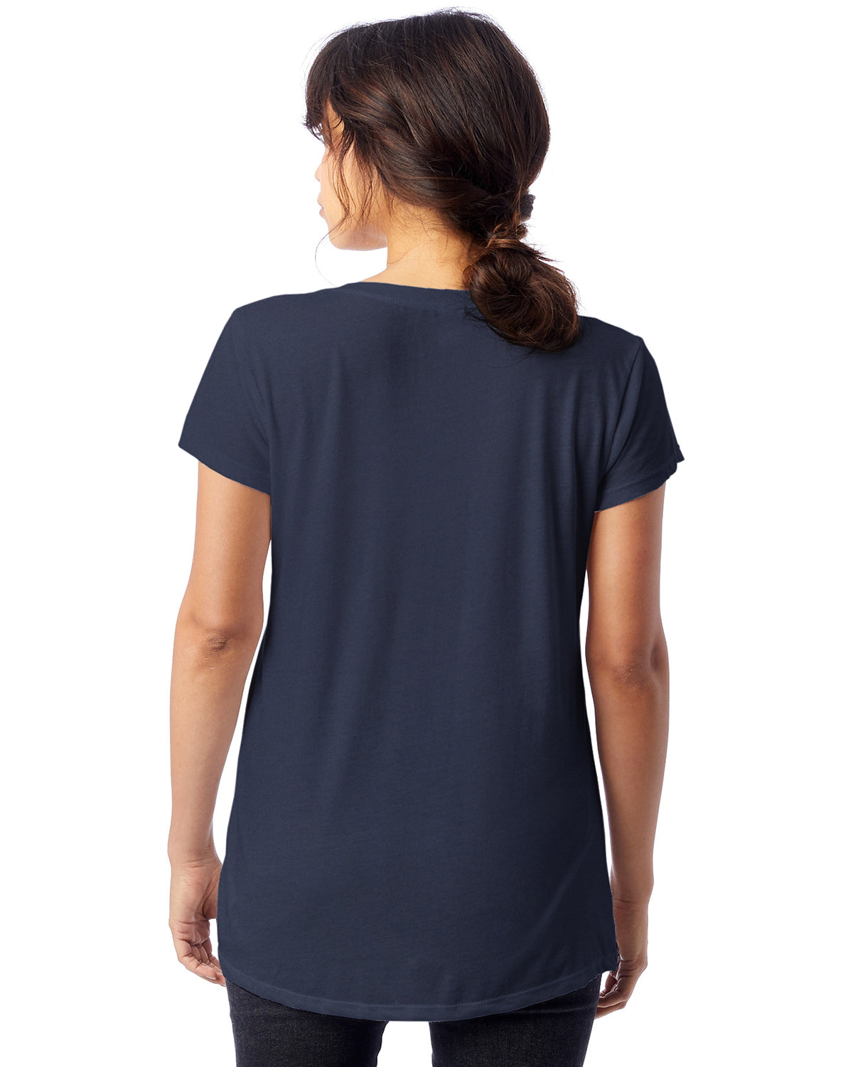 Women's Slinky-Jersey V-Neck T-Shirt - Navy