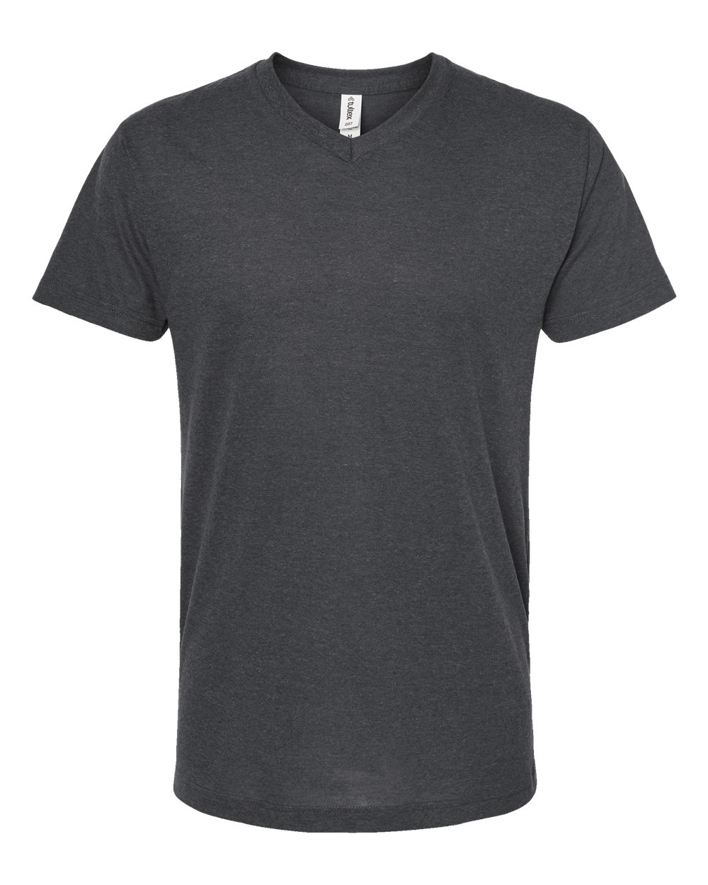 Unisex Poly-Rich V-Neck Tee - Heather Charcoal