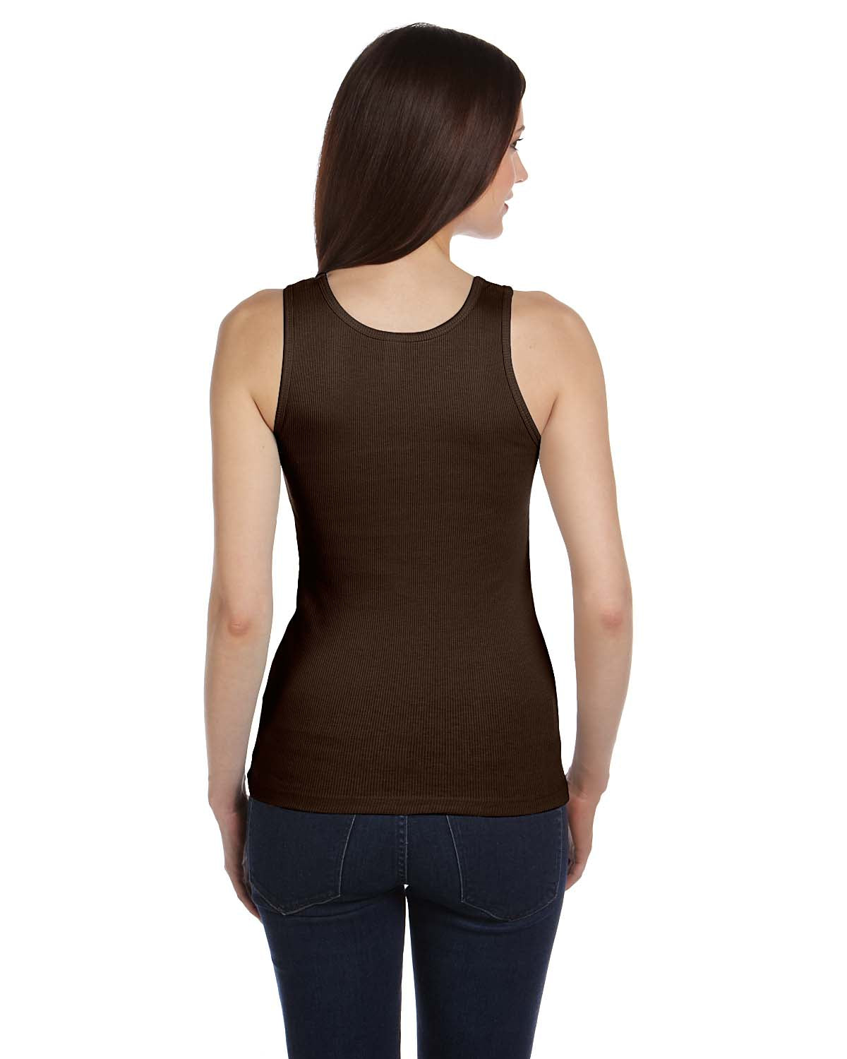 Women's 2x1 Rib Tank - Chocolate
