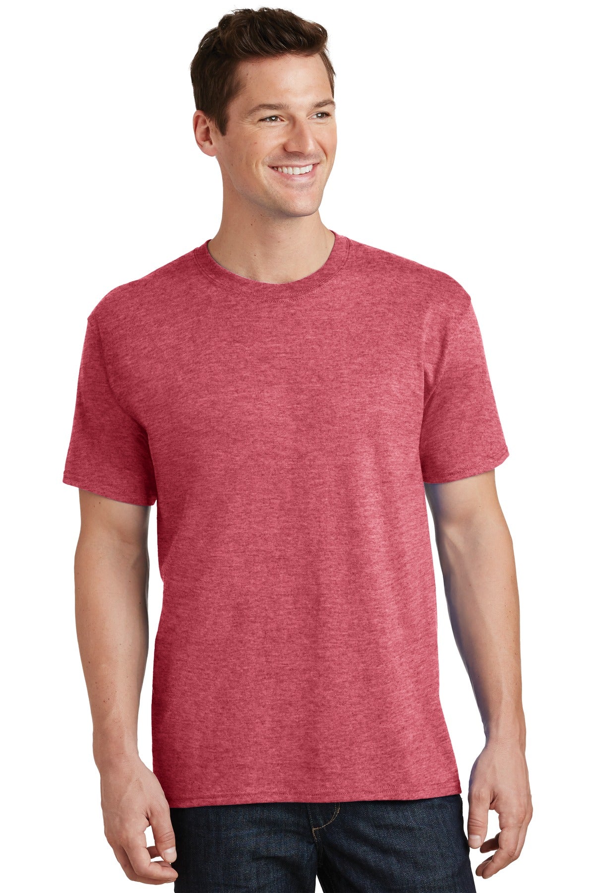 Unisex Core Cotton Tee - Heather Red