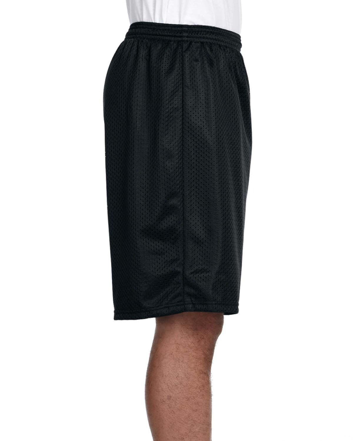 Unisex Nine Inch Inseam Mesh Short - Black