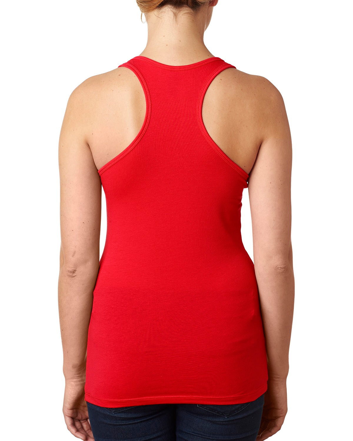 Women's Spandex Jersey Racerback Tank - Red
