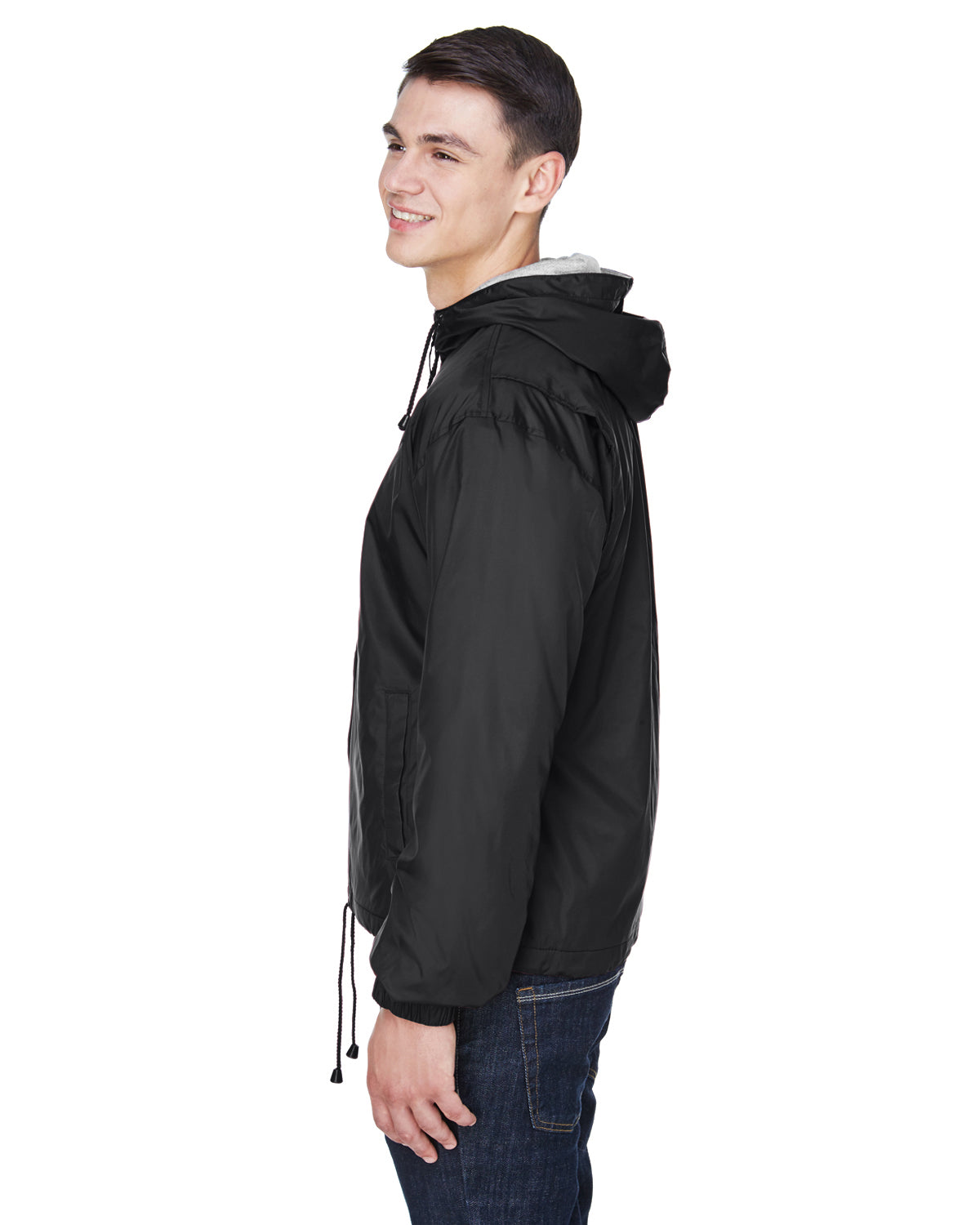 Unisex Fleece-Lined Hooded Jacket - Black