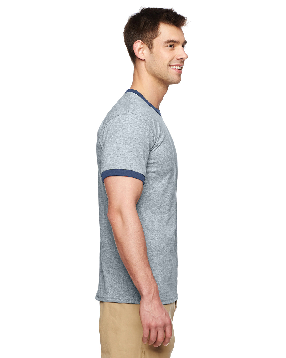 Unisex Ringer T-Shirt - Sport Gray / Navy