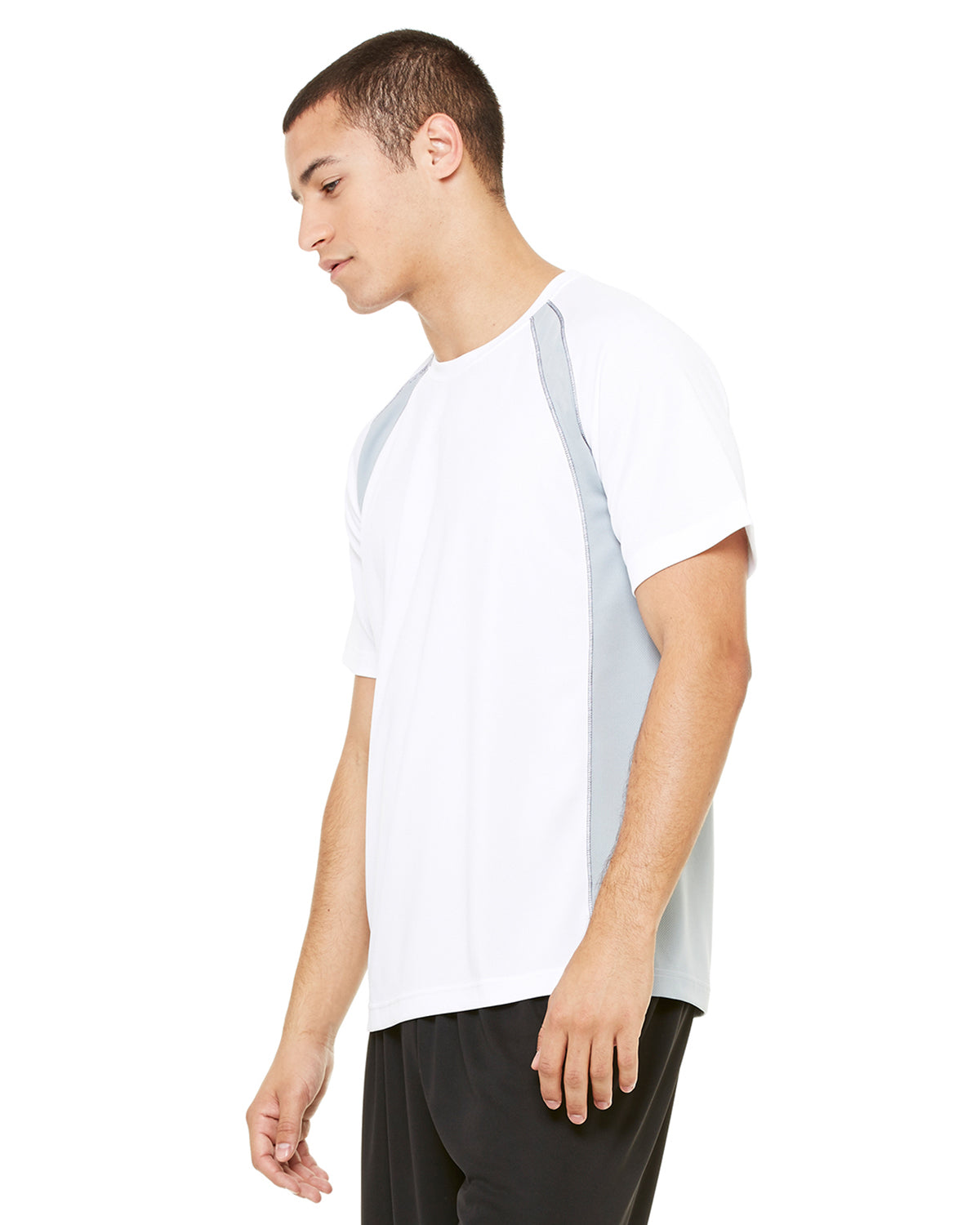 Unisex Colorblocked Short-Sleeve T-Shirt - White / Gray / Slate