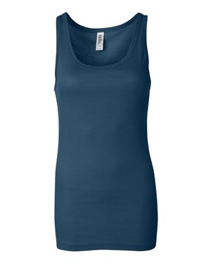 Women's Sheer Mini Rib Tank - Deep Teal