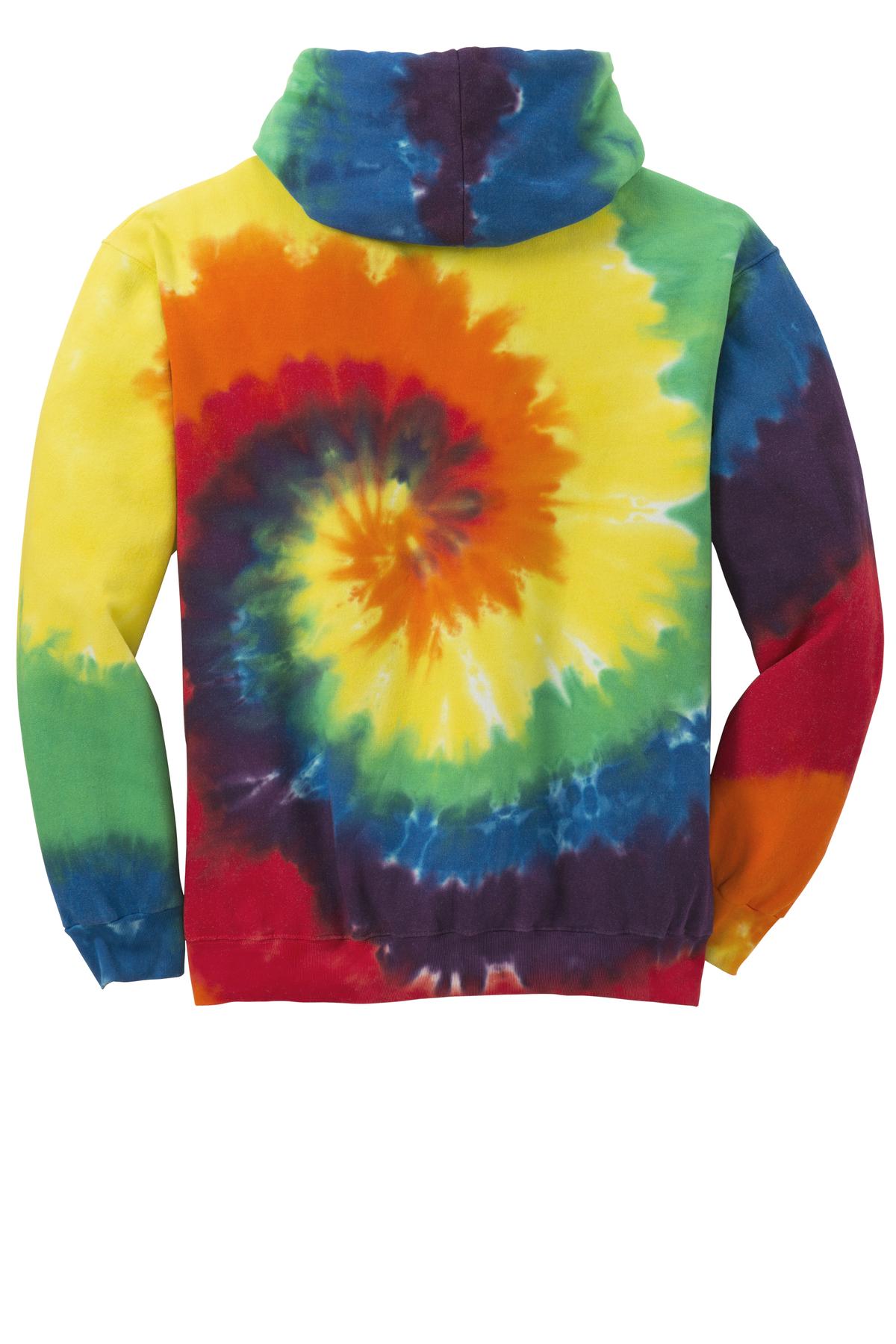 Unisex Tie-Dye Pullover Hoodie - Rainbow