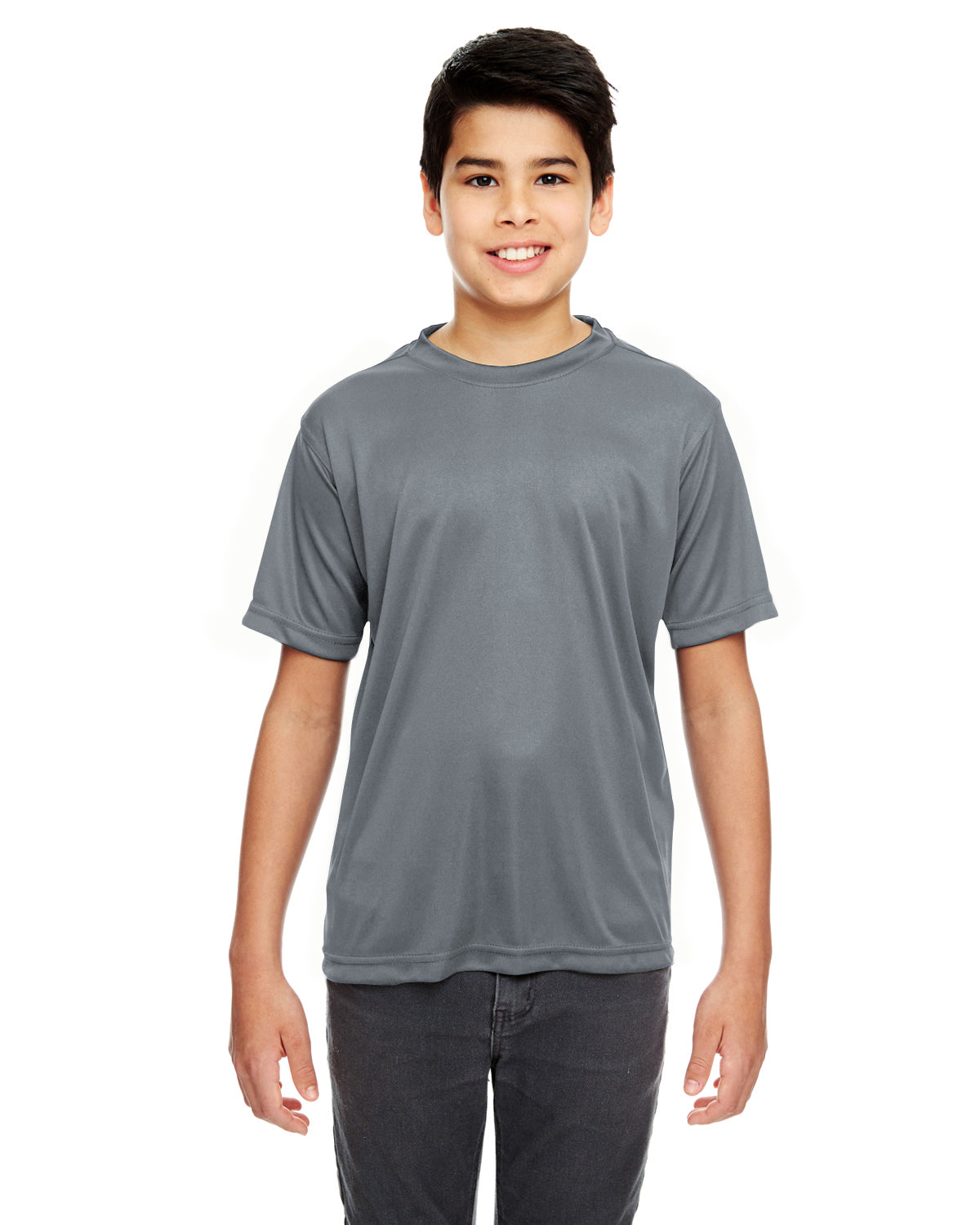 Youth Cool & Dry Basic Performance T-Shirt - Charcoal